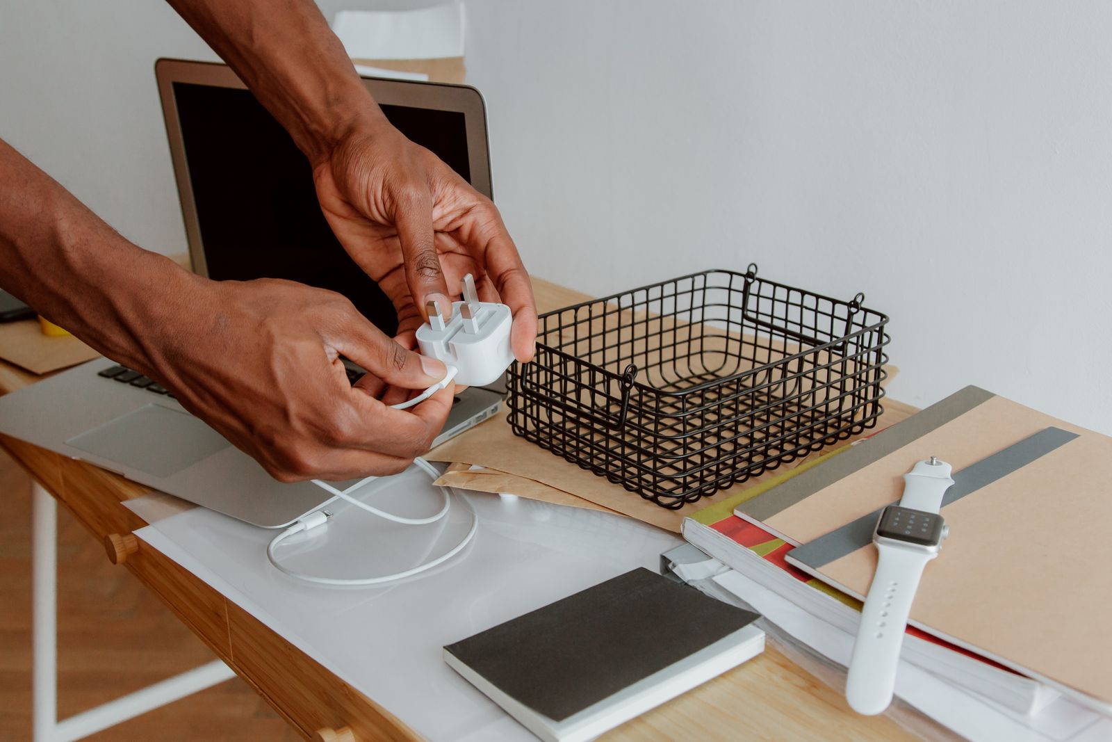 Portable tech accessories in a real lifestyle scene